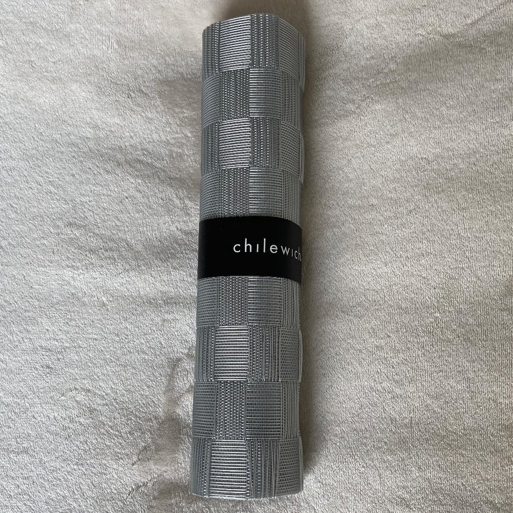 NEW Chilewich Domino Silver table Runner wedding